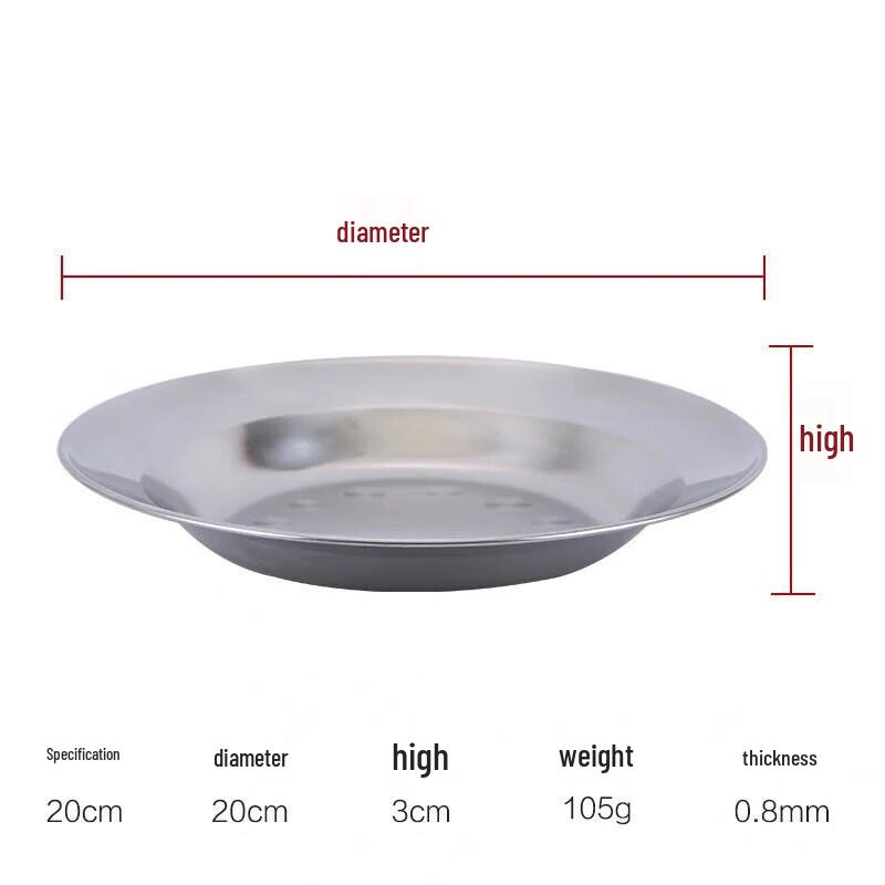 Supercloud Thickened 304 Stainless Steel Round Serving Plates
