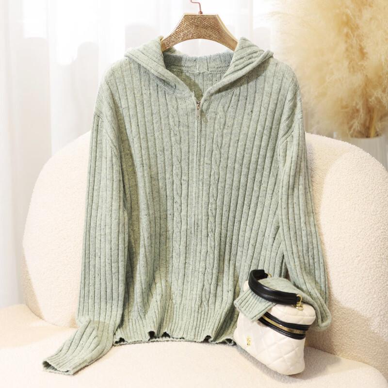 KAVON Толстый теплый вязаный кардиган с капюшоном из шерсти мериноса XL