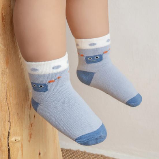 5 Paar Jungen Mädchen Cartoon Dinosaurier Hirsch Streifen elastische atmungsaktive Baumwollsocken