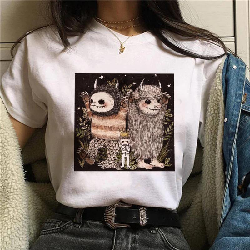 Harajuku casual women's T-shirt summer cartoon women's mushroom pattern women's T-shirt Harajuku street wear T-shirt