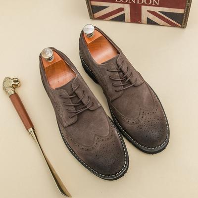 Kožené boty pánské pravá kůže podzimní semišové obchodní semišové britské brogue matné ležérní pánské boty velká velikost