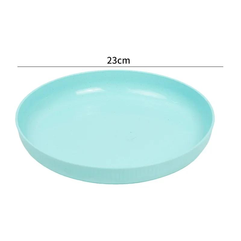 23cm Lightweight Unbreakable Wheat Straw Plates Deep Dinner Plate for Kids Toddler Adult Dishwasher Microwave Safe