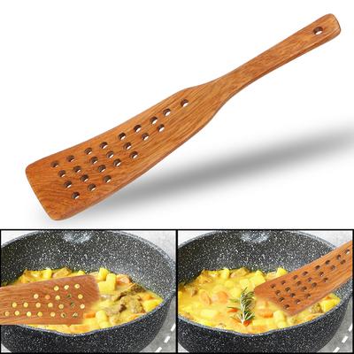 Filterschaufel, Küchenzubehör, Küchenkochwerkzeug, Braten, Steakschaufel, Holzspatel, Antihaft-Pfanne, 24 Löcher