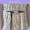 Womens Black Faux Leather Slim Waist Belt With Metal Buckle For Summer Dresses