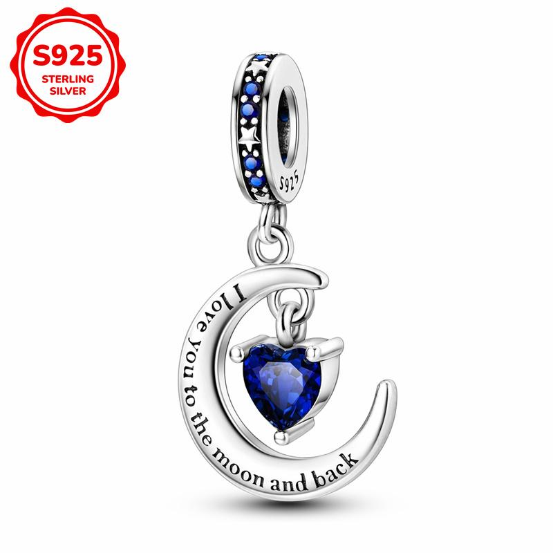 

925 Silve Eternal Love Heart Sister Family Charms Beads fit Bracelet Womens DIY Fine Jewelry Gifts