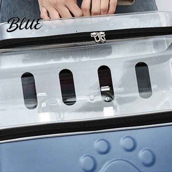 Wheeled Pet Carrier Strap Breathable Trolley Case Wheels Transparent Cat with Convenient Shoulder Holes Large