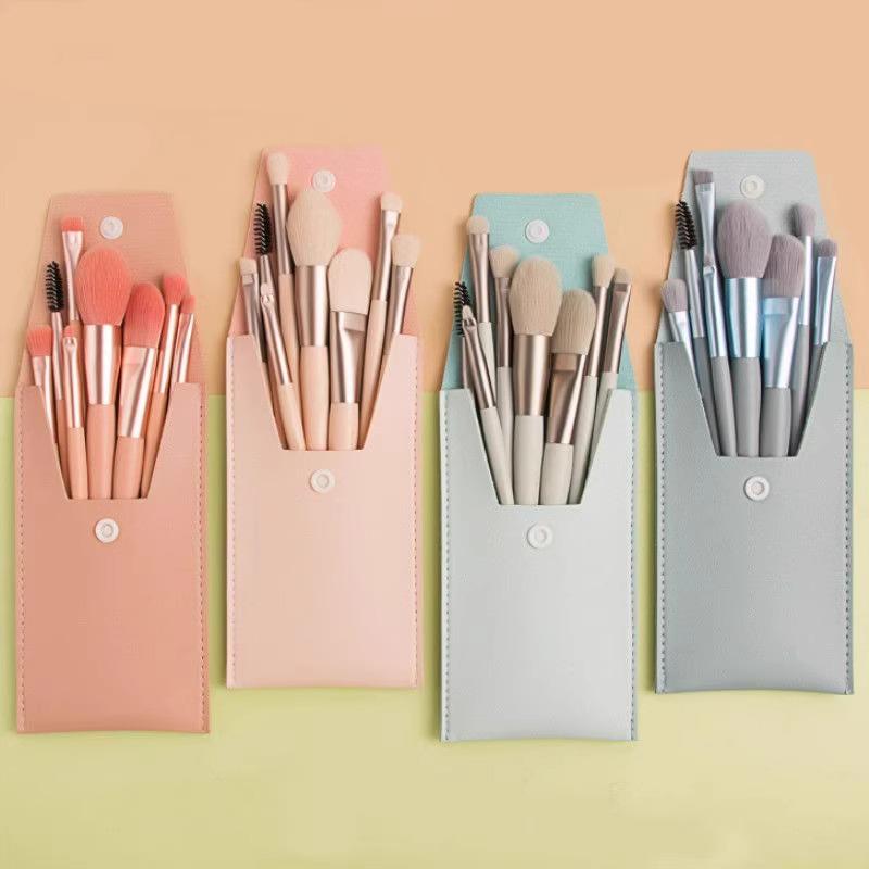 

8-Piece Makeup Brush Set with Storage for Beginners - Eyeshadow & Powder Brushes for Beauty Tools