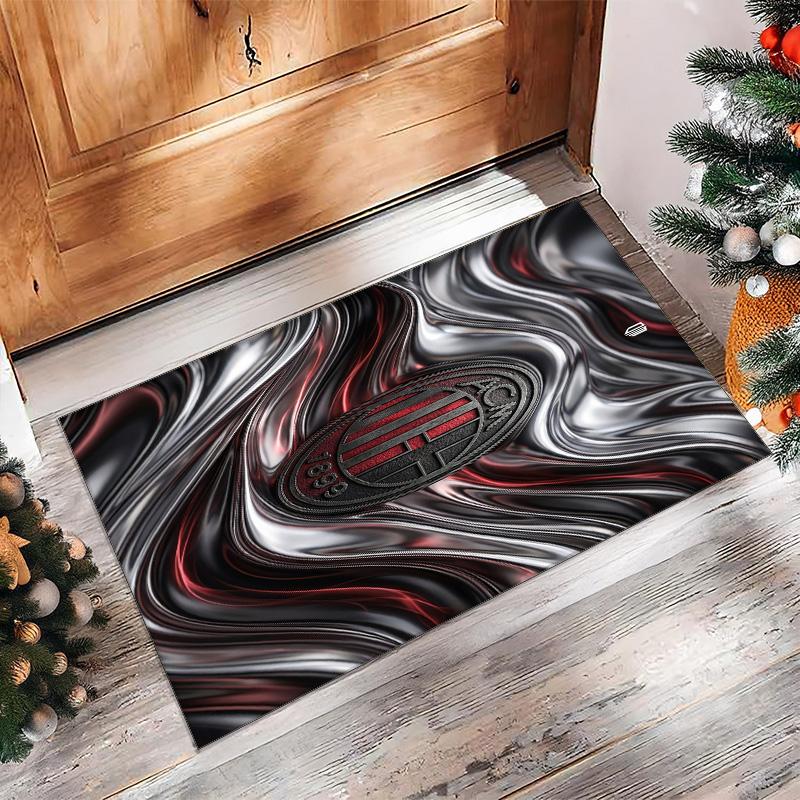 Tapis de zone en flanelle imprimé AC Milan Antidérapant Doux Polyester Tapis de sol Tapis de décoration d'intérieur pour Chambre à coucher Salon Canapé Salle de jeux Décoration de maison