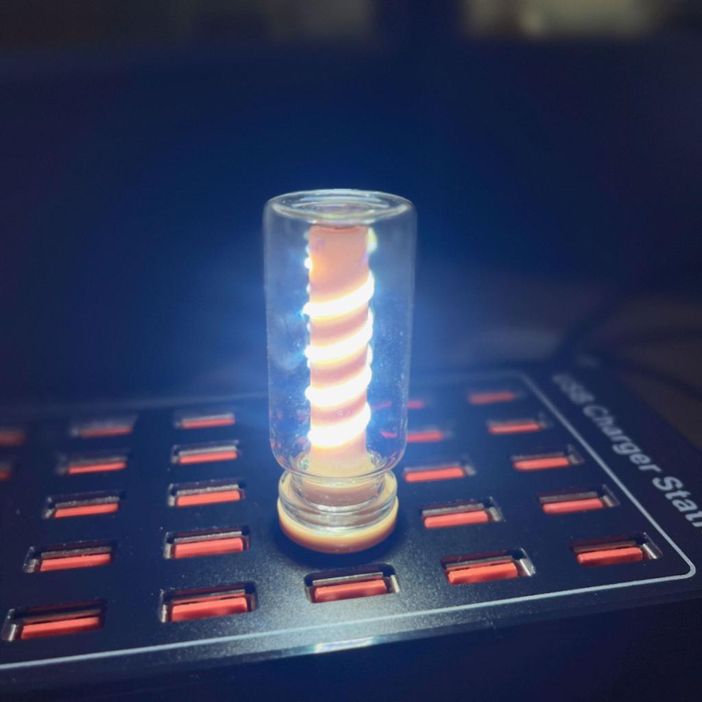 1Pc New Spiral USB Night Light Touch Bedside Car Atmosphere Light Ceramic LED Glass Bottle Romantic Mini