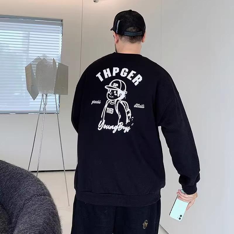 Printed soft high quality fabric wrinkle-resistant men's street sports casual breathable loose fashion trend comfortable long-sleeved tops