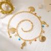 Multi-pendant Imitation Pearl Body Chain Gold Adjustable Starfish Waist Chain Bohemian Style Shell Beads Belly Chain Rave Event