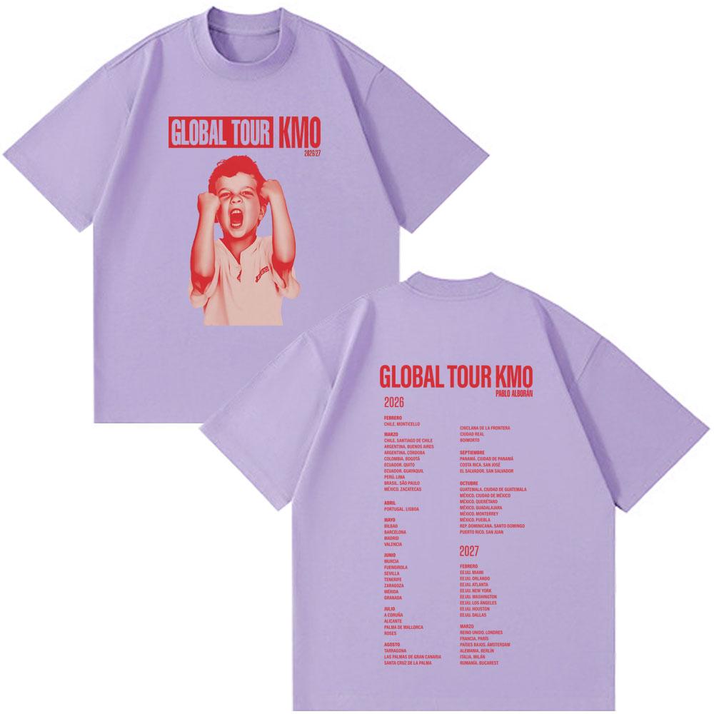 Singer Pablo Alborán Kmo Global Tour 20262027 Print T Shirt Men Women Hiphop Tshirts Shortsleeved Loose Casual TShirts Tops