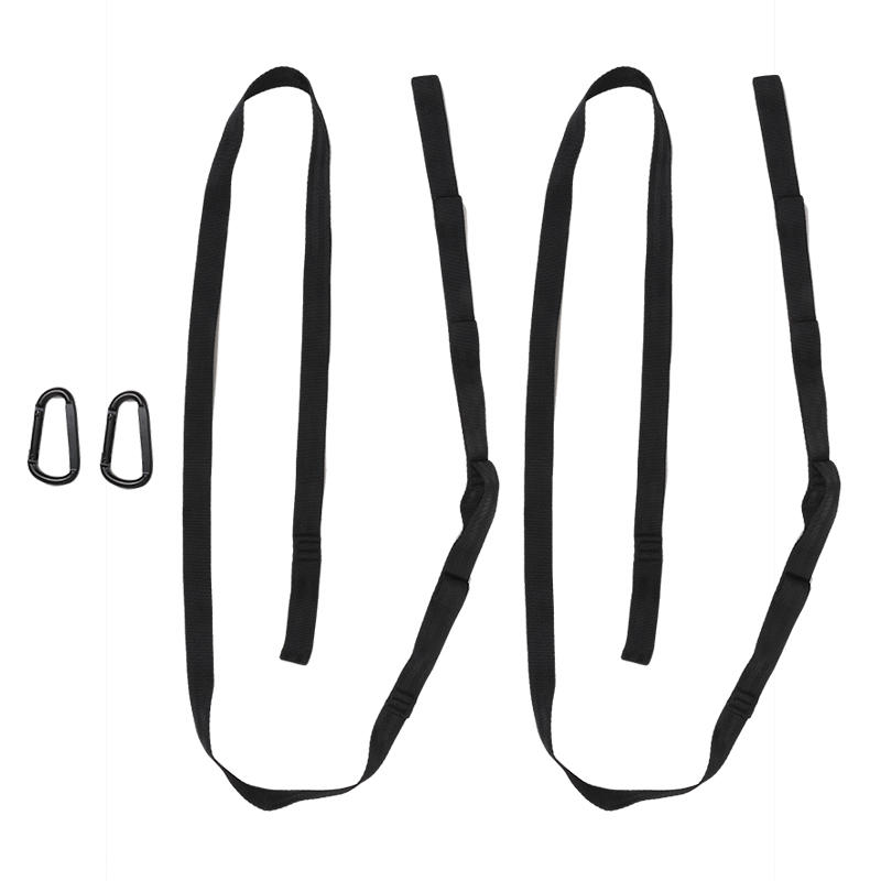 

2шт гамак ремни для дерева открытый кемпинг подвесная веревка для сада на заднем дворе One Size чёрный