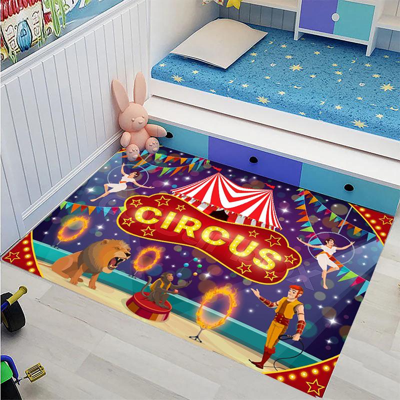 Amazing Circus Performance Large Area Carpets for Home Living Room  Children's Bedroom Sofa Doormat  Floor Rugs Anti-slip  Decor