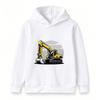 Kids Boys Girls Excavator Print Pullover Hoodie Casual Long Sleeve Warm Sweatshirt for Toddlers