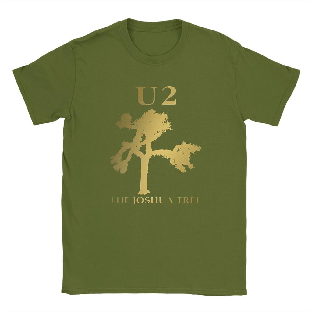 Men U2 Band T Shirts Premium Joshua Tree Cotton Clothes Crazy Short Sleeve Round Collar Tees Party T-Shirts