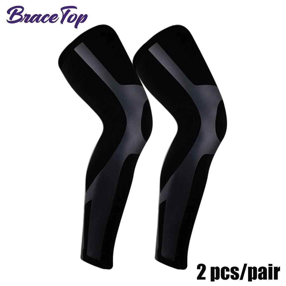 Bracetop Compression Long Socks for Men Women Knee Support Anti Slip Fitness Thigh Stockings Leg Sleeves