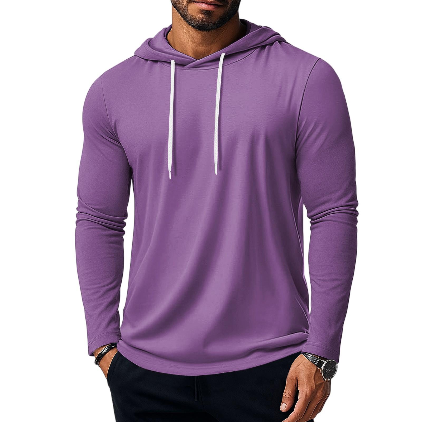 

Мужская толстовка с коротким рукавом, хлопковая толстовка с капюшоном, легкая толстовка, худи, пуловер XXL фиолетовый