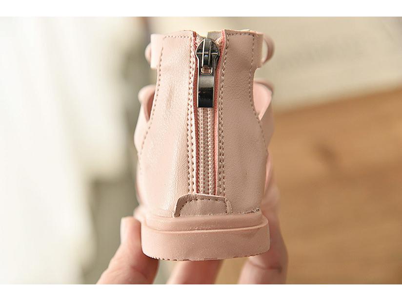 2025 Summer Girls' Soft Leather Roman Sandals - Korean Style Princess Shoes