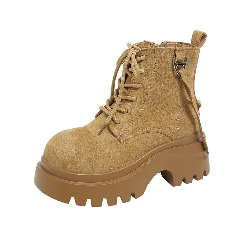 

2025 New Fashion Hot Selling High Quality Autumn and Winter Thick-soled Height-increasing Boots Women s Side Zipper Boots 40 хакі