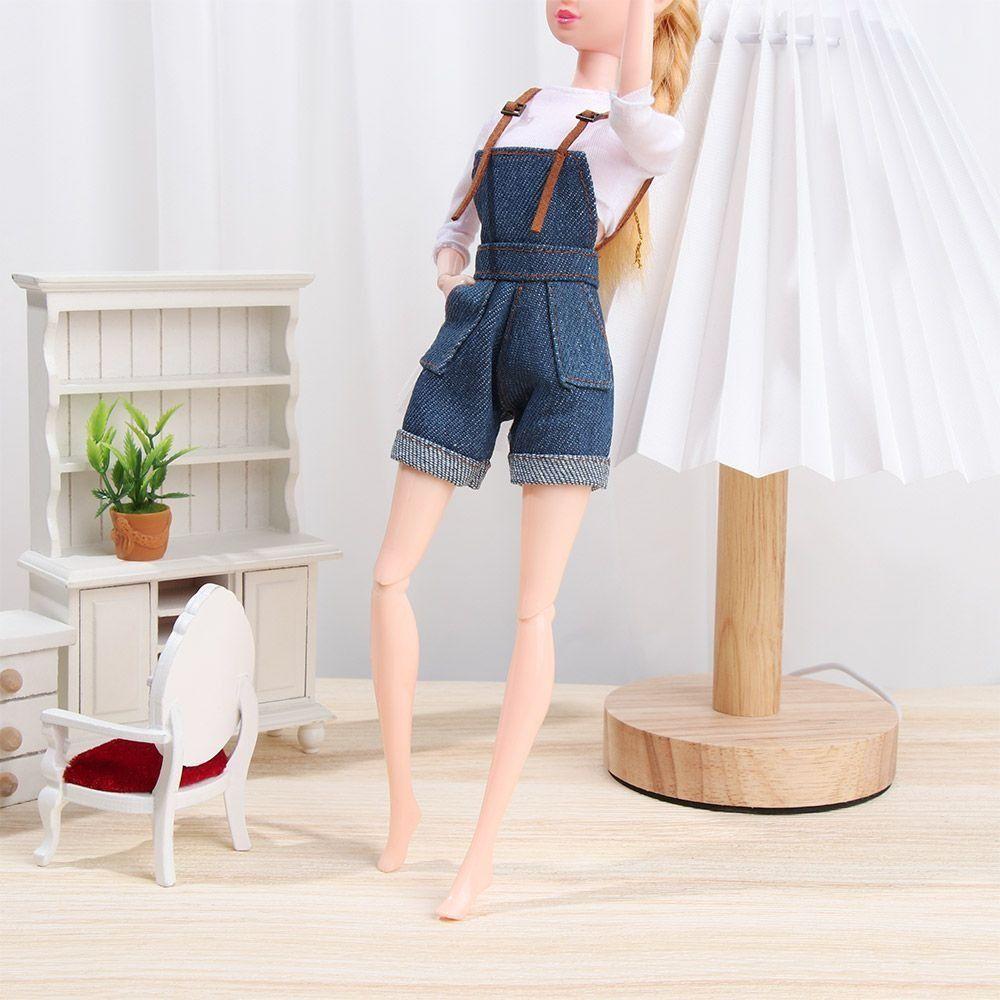 Denim Jeans Doll Suspenders Trousers Outfit Cloth  Fashion   Doll Decoration