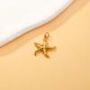Titanium Steel Starfish & Seashell Ocean Style Pendant for DIY Necklaces & Bracelets
