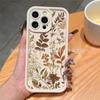 Vintage Brown iPhone Apple 11/12/13/14/15Pro Flower Phone Case 16/17ProMax Anti-drop