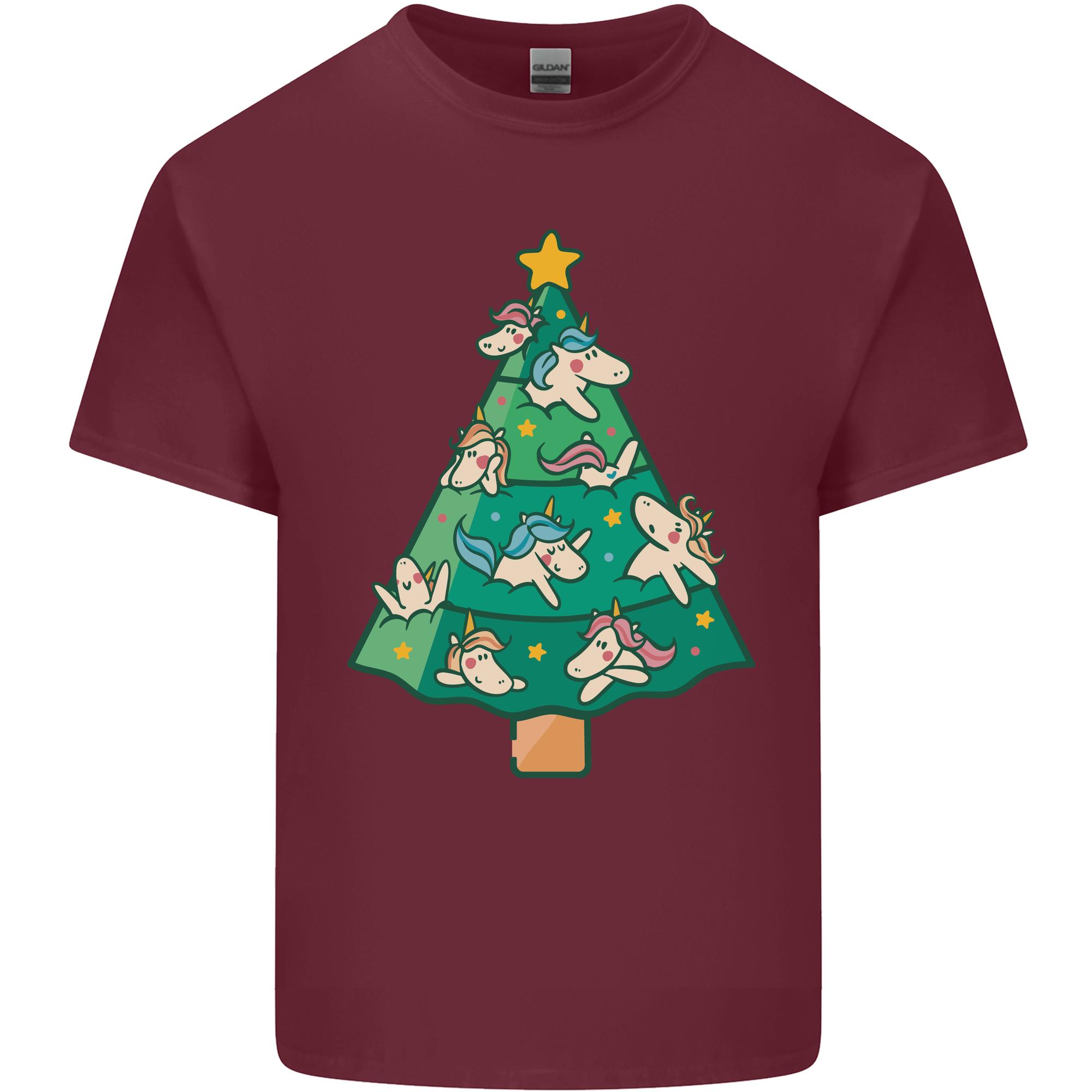 Unicorn Christmas Tree Xmas Unisexs Light Cotton TShirt S