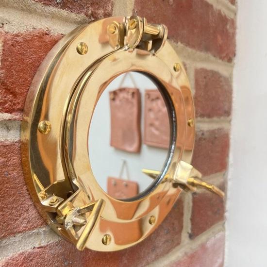 Nautical Brass Porthole Mirror  Wall Hanging Home Decor Port Hole Nautical theme Nautical Mirror