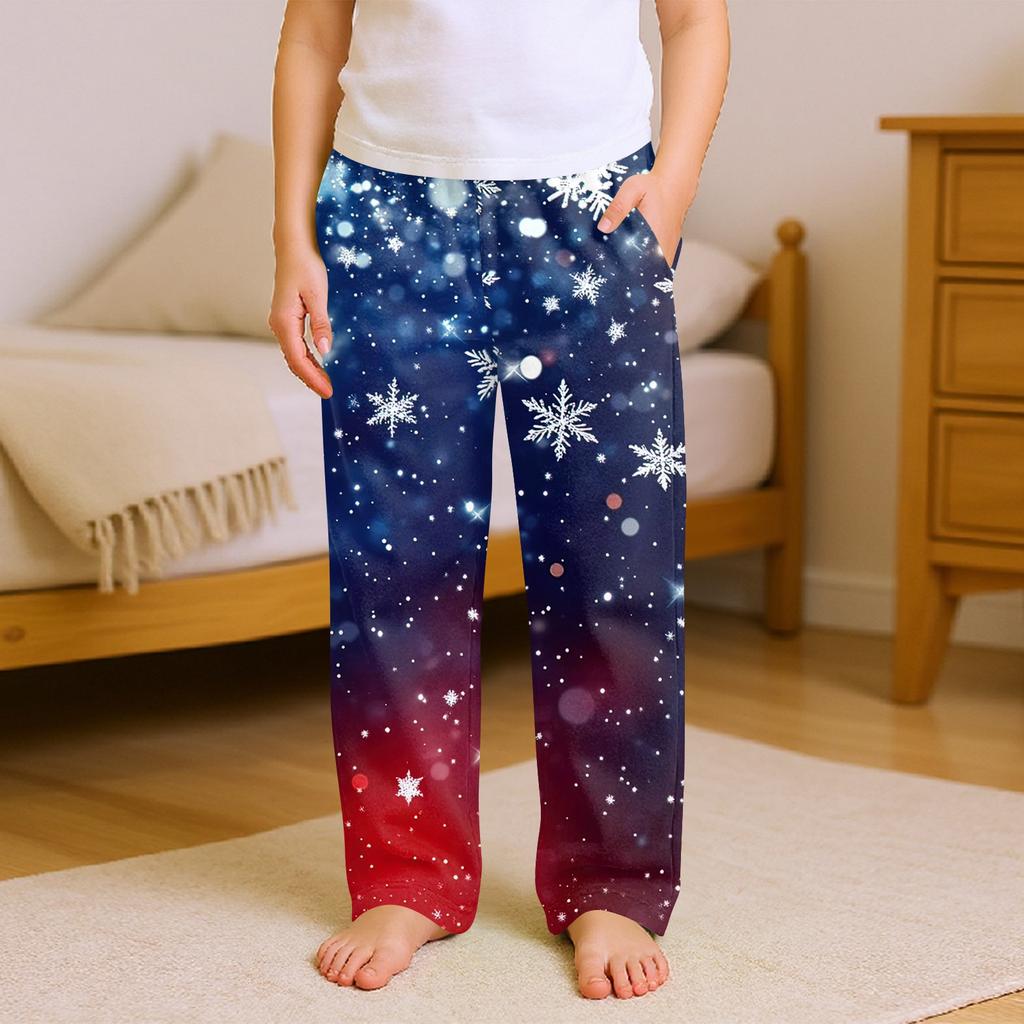 Children's Soft Comfortable Pyjama Bottoms Casual Christmas Print Home Pants