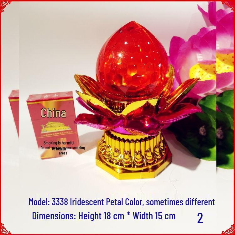 Red Lanterns for Lunar New Year and Qingming, Battery-Operated Everlasting Prayer Lamp