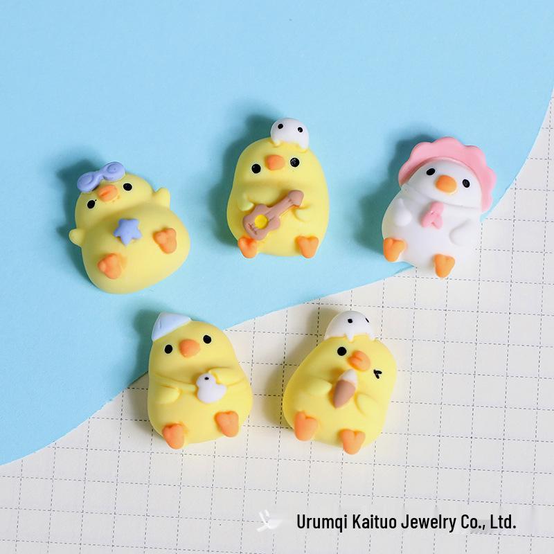Popular 3D Cartoon Chick DIY Phone Case, Pendant, Hair Clip, Hair Tie, and Crocs Resin Accessories