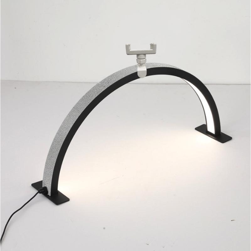 Half-Moon Shadowless Nail and Beauty Desk Lamp with Diamond Stand