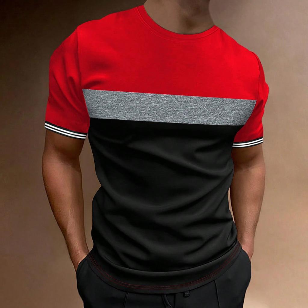 Luxury Brand T-Shirt 2024 Men'S Spring And Summer Leisure Sports Breathable Comfortable Beach Wind Stitched Stripe Color