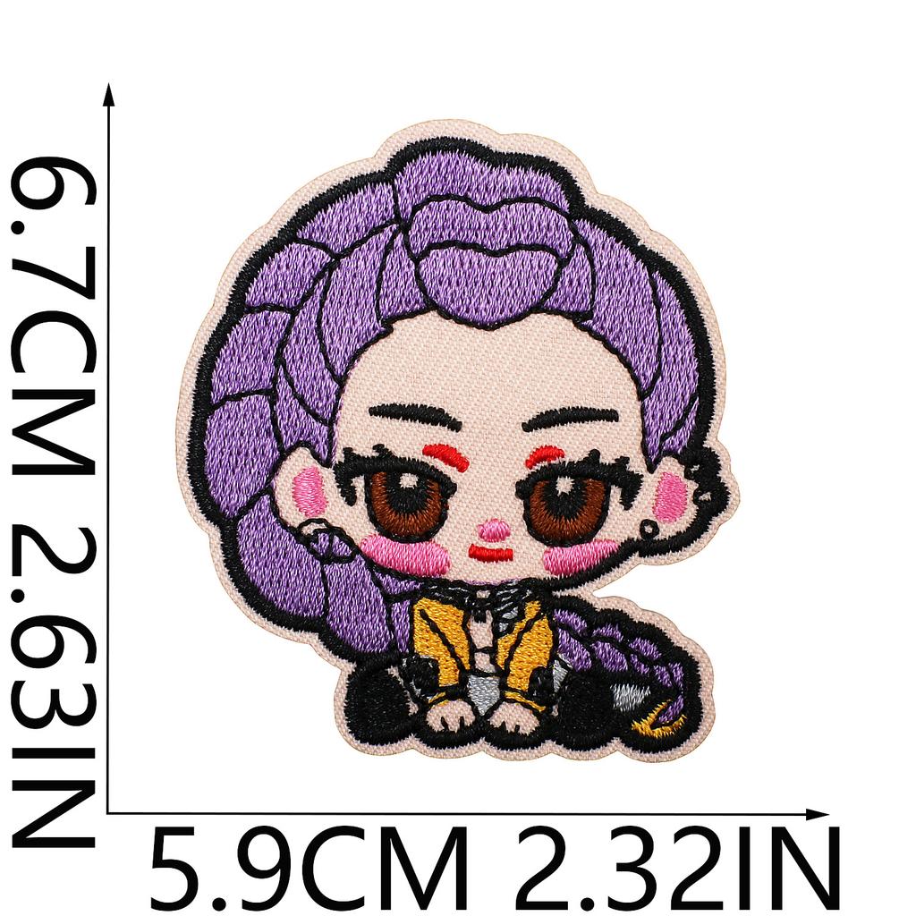 Cartoon Girl Embroidery Cloth Sticker Devil Computer Embroidery Label Colored Love Patch Sticker Blue And Black Crow Chapter Boy Ironing