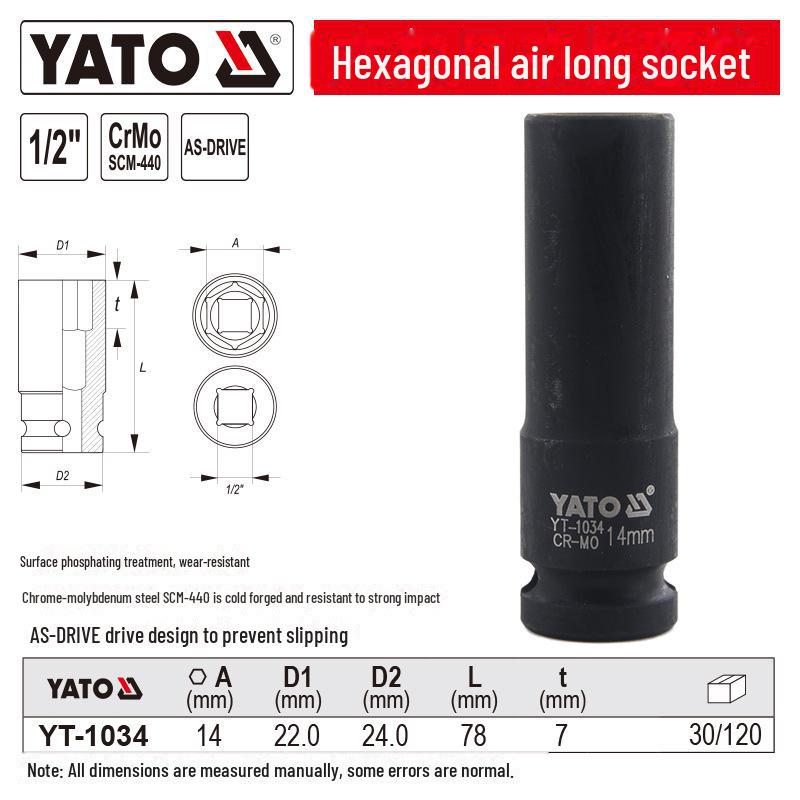 YATO Air Cannon 1/2'' Pneumatic Hex Socket Wrench