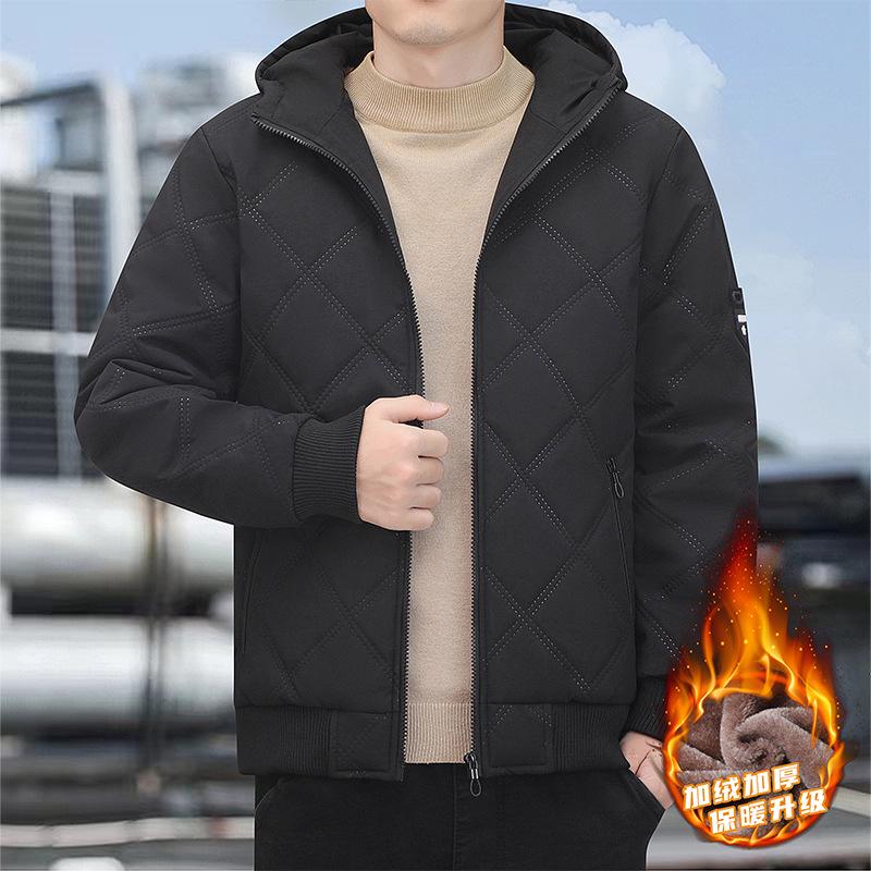 Winter Fashionable Hooded Cotton Jacket with Fleece, Thickened & Trendy, Available for Bidding