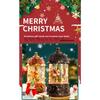 Retro Christmas Carousel Santa Claus Tree Music Box with Crystal Ball Snow Children's Birthday Gift Wooden Music Box
