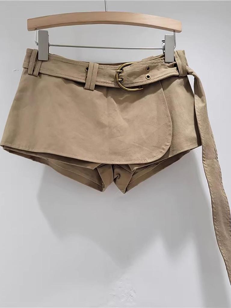 Retro Khaki Slimming Mini Skirt for Women - Autumn 2026 Edition: Anti-Exposure, Versatile, Hip-Hugging Design
