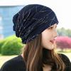 Moon Hat Cotton Breathable Light Turban Cap Air Conditioning Cap Hat Female Spring and Fall Thin Section Lined Head Wrapping Cap