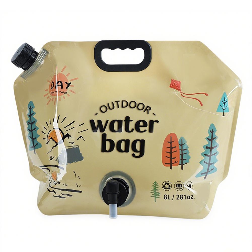 8L Outdoor Water Storage Bag Portable Large Capacity Sports Camping Foldable Soft Water Bag With Climbing Faucet Water Bag