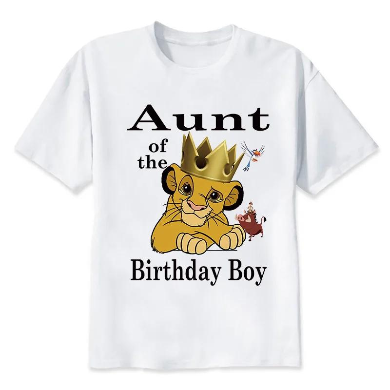 Matching Family Outfits For Birthday Boy The Lion King Simba Theme Family Look Tshirt Kids Clothes Father Mother Daughter Son 110