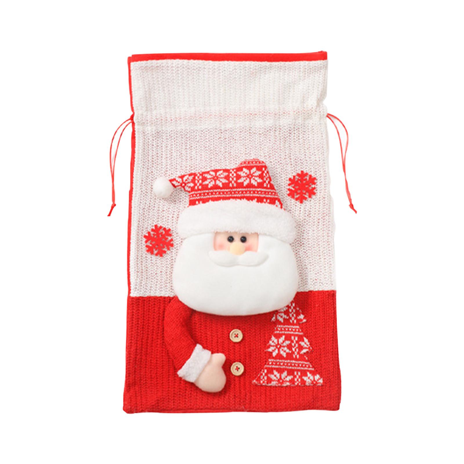 

Рождественские большие вязанные подарочные пакеты Детские подарочные пакеты Подарки для детского сада 3D-дизайн One Size