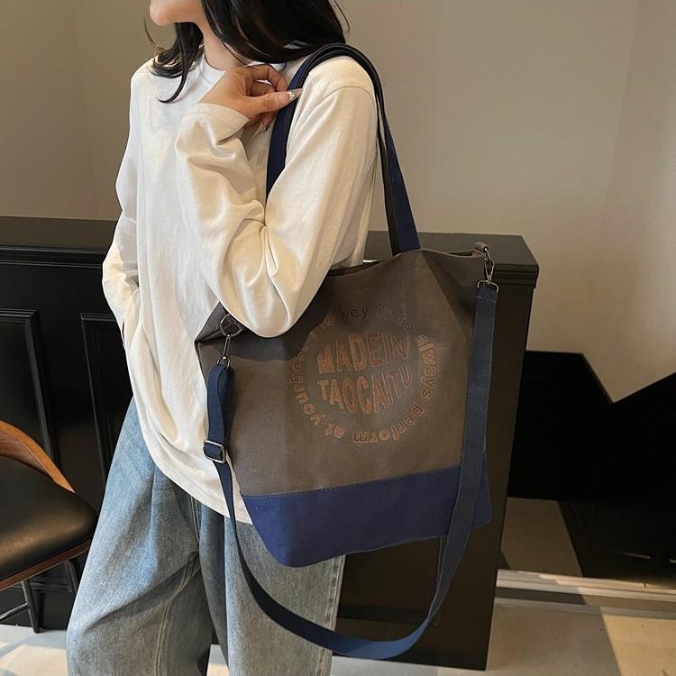 New canvas women's bag large capacity women's shoulder oblique span bag handbag fashionable versatile casual tote bag