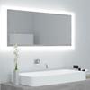 VidaXL LED Bathroom Mirror Concrete Grey 100x8.5x37cm Acrylic 804944