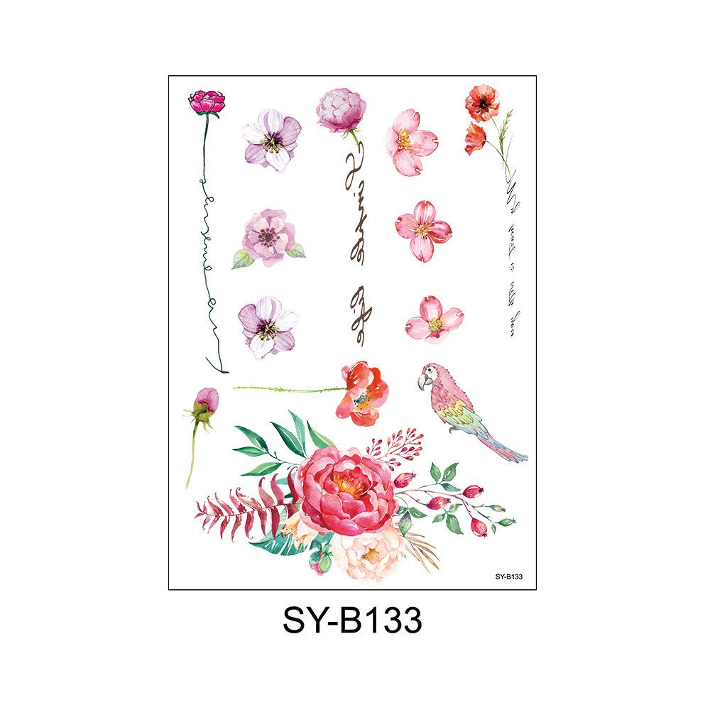 Cross Border New Small Fresh Color Hand-painted Flower Tattoo Sticker Waterproof Durable Wedding Photo Arm Decoration