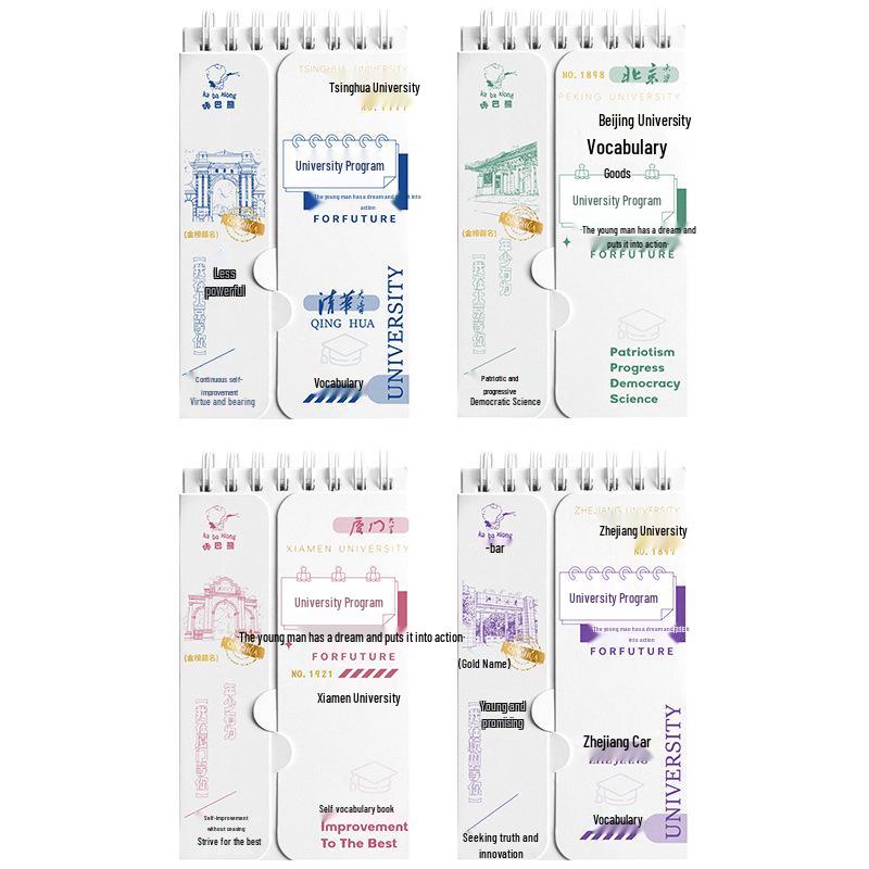 Kaba Bear Portable Mini English Vocabulary Notebook Memory Book for Exam Prep and School, Birthday Gift, Japanese Style