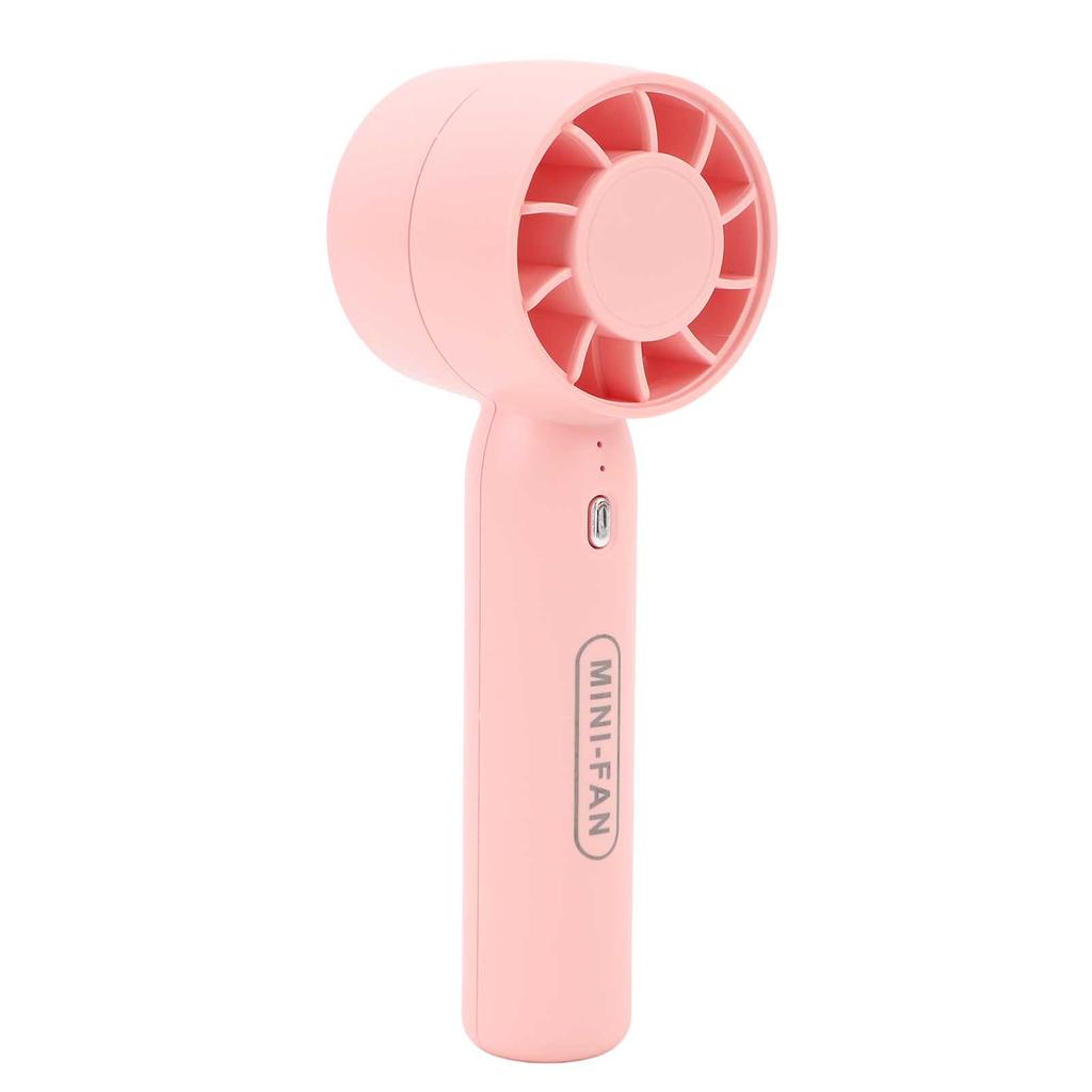 Portable Handheld Fan USB Rechargeable 3 Wind Speeds Safe Turbo Mini Fan for Outdoor Travel Camping Pink