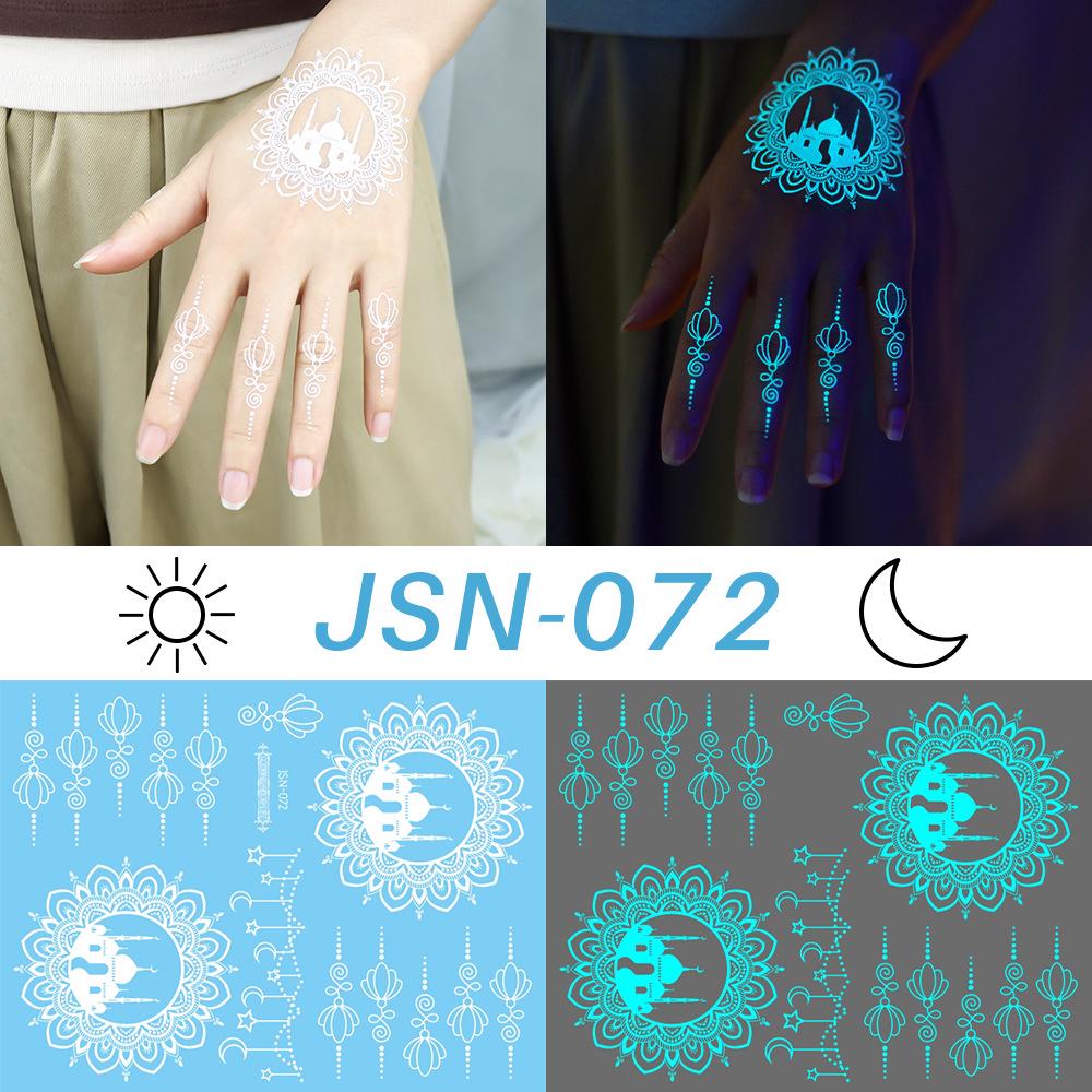 Adesivi Tatuaggio Ricaron 2024 Henné Luminoso & Farfalla Bianca per Viso & Braccio