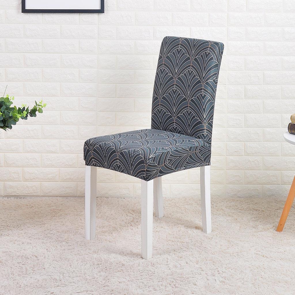 4Pcs Modern Printed Removable And Washable Stretch Banquet Hotel Dining Room  Chair Cover Elastic Seat Chair Covers